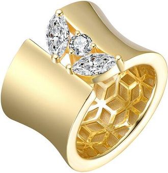 Genevive 14K Plated Cz Open Ring