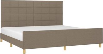 vidaXL Cama Sin Colch&oacute;n Tela Gris Taupe 200x200 Cm Vidaxl