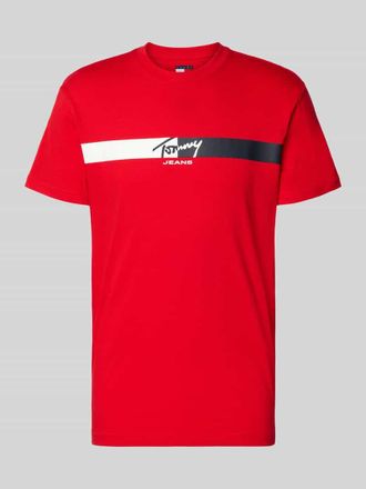 Tommy Jeans Regular Fit T-Shirt aus reiner Baumwolle in Rot, Gr&ouml;&szlig;e XXL