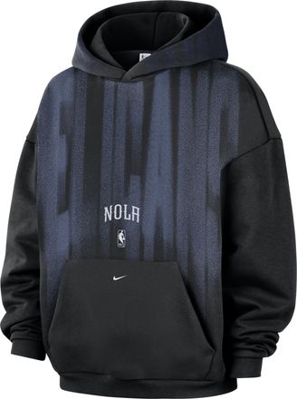 Nike Mens New Orleans Pelicans Standard Issue Therma-FIT Fleece Basketball Hoodie in Black | IQ1519-010
