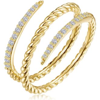 Lafonn Serpentine Pav&eacute; Simulated Diamond Wrap Ring in Gold at Nordstrom, Size 8