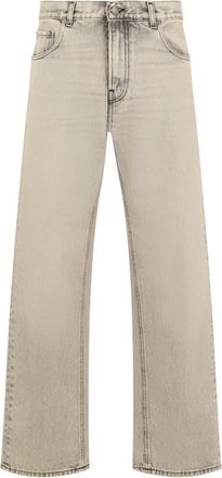 Haikure Beige Straight Mid Rise Jeans