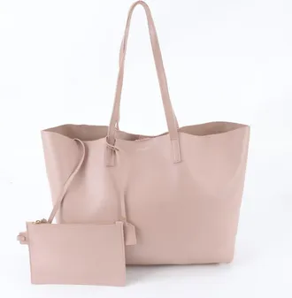 Saint Laurent Pink Leather Handbag Pouch Shoulder Bag Tote Bag (Pre-Owned)