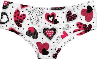 Generic Underwear Women Valentine Knickers Tummy Control Funny Sexy Briefs Novelty Cute Underpants Valentines Day Cotton Personalised Soft Heart Graphic Seaml