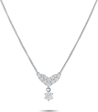 Luxury Bazaar Platinum 1.02ct Diamond Pendant Necklace MF 13-010226