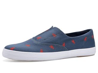 Keds Champion Round Toe Slip-On Womens Shoes Navy/Red Canvas : 6.5 B - Medium, Synthetic