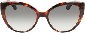 Liu Jo Ronde Groene Zonnebril Contrastdetails - Dames - Zonnebrillen - Bruin - ONE Size - Accessoires