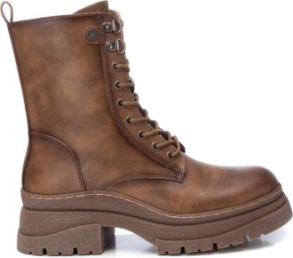 Xti Womens Combat Booties In Taupe