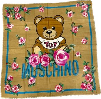 Moschino Logo Orsetto Sjaal - Dames - Wintersjaals - Bruin - ONE Size - Wol - Accessoires