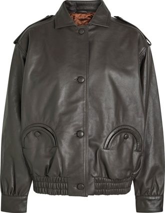 Blazé Milano Ares Charlie Black Leather Designer Bomber Jacket UK10/S - 2 (UK10 / S)