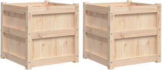 vidaXL Jardineras de exterior 2 unidades madera maciza de pino Vidaxl