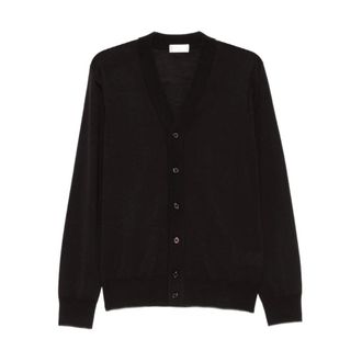 Paolo Pecora Cardigan met knopen - Heren - Truien - Bruin - Maat: M Zijde