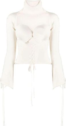 Julfer Coltruien - Dames - Coltruien - Wit - XS - Truien & Vesten