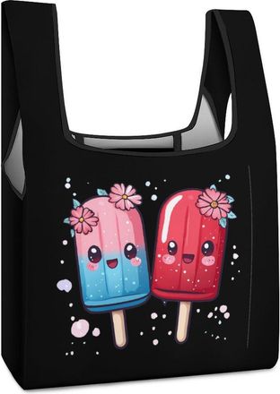 Generic Cute PopsiIcle Shopping Bag Reusable Grocery Tote Bag Foldable Handbag for Travel Picnic