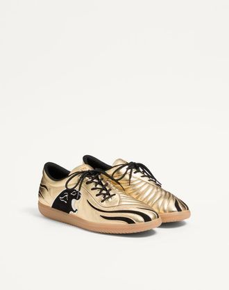 Valentino Garavani Sneaker Kicky In Nappa Laminata Uomo ANTIQUE BRASS 41.5