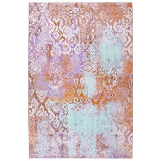 Beliani Alfombra Tejida A Mano Estilo Boho Oriental Estampado Llamativo 200 X 300 Cm Multicolor Zenvira