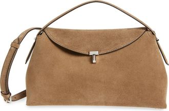 Toteme T-Lock Top Handle Leather Shoulder Bag in Tobacco at Nordstrom
