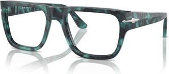 Persol 53mm Square optical glasses in Green Tortoise at Nordstrom