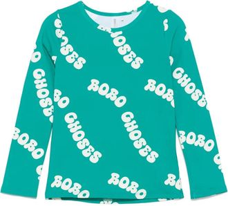 Bobo Choses logo-print T-shirt - kids - Recycled Polyamide/Elastane - 12-13 - Green