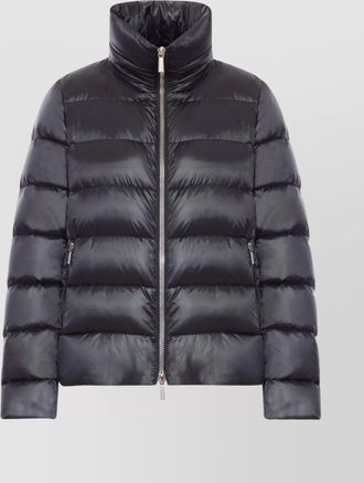 Moorer short quilted down jacket with high collar