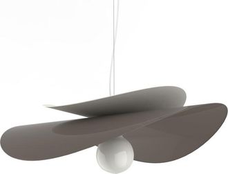 Lumicom Reflex Sospensione, 1X E27, max 42W, metallo, tortora/bianco, D.60cm - Lumicom