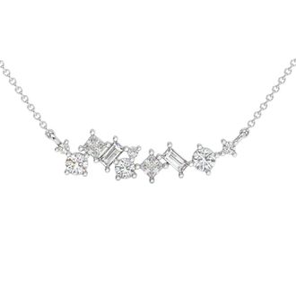 Pompeii3 1Ct TW Diamond Mixed Fancy Shape Designer Necklace 14k Gold Lab Grown Pendant
