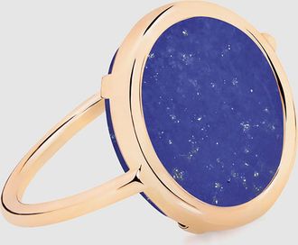 Ginette NY Bague Baby Disc Lapis Lazuli Or Rose