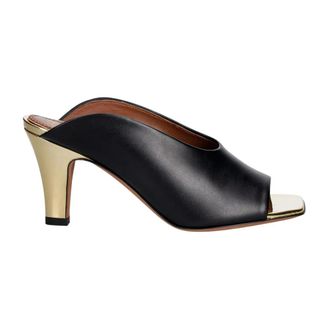Pollini Archive Collection Leren Sandalen - Dames - Muiltjes - Zwart - 38 EU - Leer - Schoenen