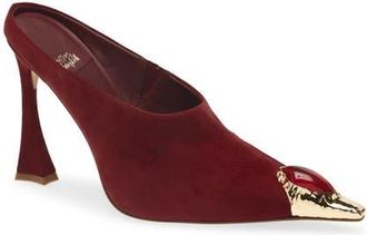 Jeffrey Campbell Naiad Mule in Wine Suede Gold Red at Nordstrom, Size 8.5