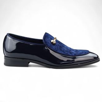 Infinity Leather Heren Smart Blue Loafers Leren Gevoerde Fluwelen Instappers