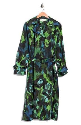 Diane Von F&uuml;rstenberg Jasper Trench Coat in Jungle Cat Large at Nordstrom Rack, Size Xx-Small