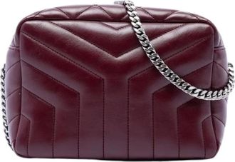 Saint Laurent Pre-owned Quilted Crossbody Bag - Dames - Vintage Schoudertas - Rood - ONE Size - Leer - Vintage