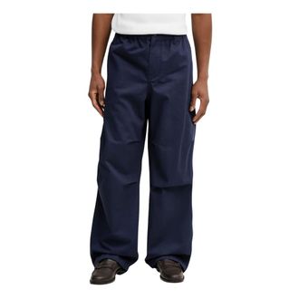 Kenzo Broeken, Heren, Blauw, M, Katoen, Visgraat broek met elastische tailleband