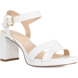 Dune London Manifesting Ankle Strap Platform Sandal in White at Nordstrom, Size 8.5Us