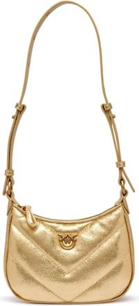 Pinko Baby Half Moon Bag - Dames - Schoudertassen - Bruin - ONE Size - Leer - Tassen