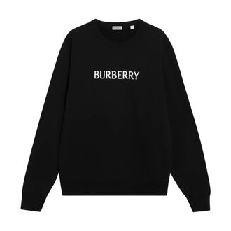 Burberry Sweatshirts, male, Black, Size: XL Logo Cotton Sweatshirt