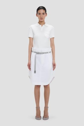 Victoria Beckham Polo Collar Top In White XS
