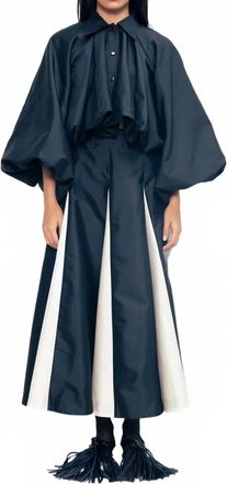 Love Birds Godet Midi Skirt In Onyx Ivory
