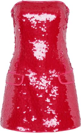 Paris Georgia Mermaid strapless mini-jurk met pailletten - Rood
