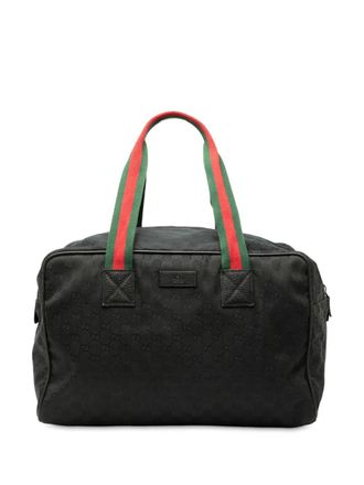 Gucci 2000-2015 GG Canvas Web travel bag - unisex - Canvas/Calf Leather/Leather - One Size - Black