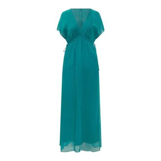 Pinko Garcina Jurk - Dames - Maxi kleedjes - Groen - S - Polyester - Kleedjes