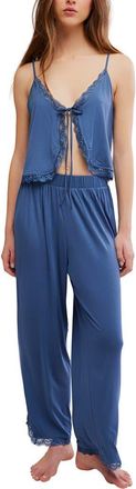 Free People Sleepless Summer Pajamas in Navy Heather at Nordstrom, Size X-Small