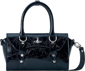 Vivienne Westwood Tassen, Dames, Zwart, ONE Size, Leer, Bettina Mini Crossbody Tas
