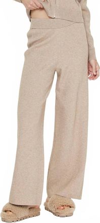 Current Air Paige Knit Wide Leg Pants In Millet