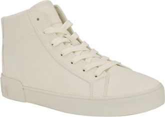 Calvin Klein Rexon Sneakers Mens 10.5M Ivory Faux Leather High Top Shoes HTAT908