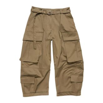 Acne Studios Cropped Trousers, female, Beige, Size: 2XL Cropped Trousers