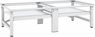 vidaXL Vidaxl - Pedestal Doble Lavadora Secadora Con Estantes Extra&iacute;bles Blanco