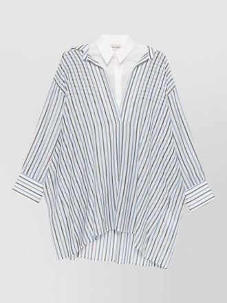 Semicouture graciana cotton shirt striped v neck