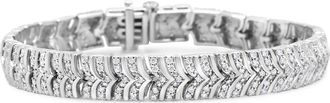 House of Brilliance Silver 3.00 Cttw Diamond Chevron Link Bracelet in White at Nordstrom