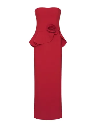 Rotate Red Strapless Maxi Dress